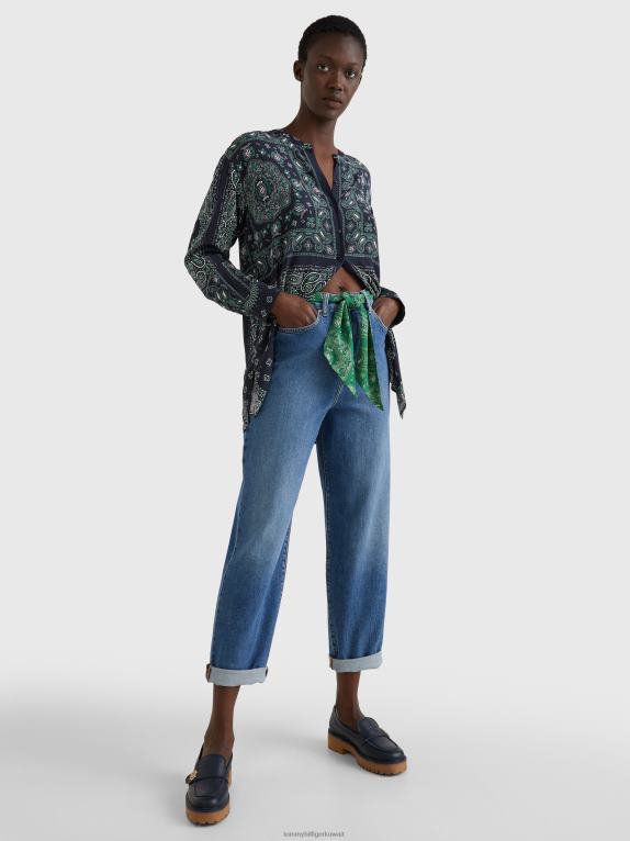 وضعت باندانا/سماء الصحراء Tommy Hilfiger بلوزة فيسكوز بقصة مريحة وطبعة باندانا 446442395