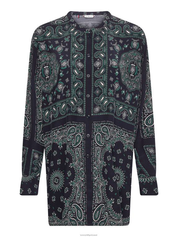 وضعت باندانا/سماء الصحراء Tommy Hilfiger بلوزة فيسكوز بقصة مريحة وطبعة باندانا 446442395