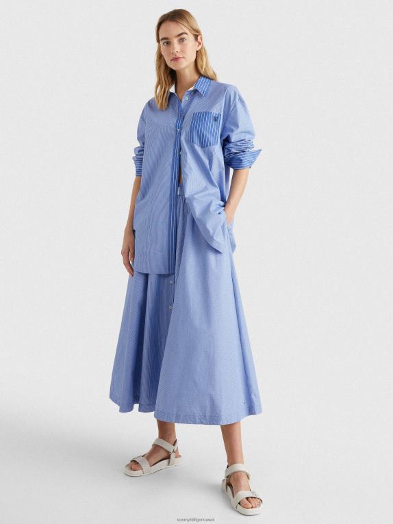 شريط رفيع/أزرق Tommy Hilfiger قميص مناسب لصديقها المقلم 446442399