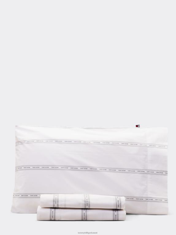 رمادي شاهق Tommy Hilfiger مجموعة ملاءات مخططة سرير كينغ 4464424