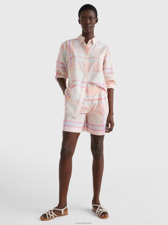 مدراس خفيفة / خوخ غروب الشمس Tommy Hilfiger قميص مدراس بنقش مربعات مريح 446442407