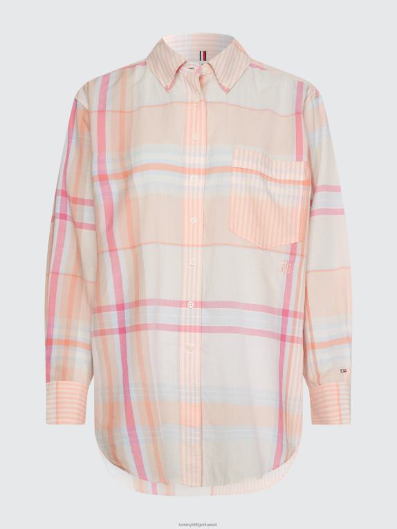 مدراس خفيفة / خوخ غروب الشمس Tommy Hilfiger قميص مدراس بنقش مربعات مريح 446442407