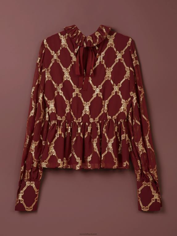 روج Tommy Hilfiger مجموعة بلوزة بيبلوم من الحرير 446442418