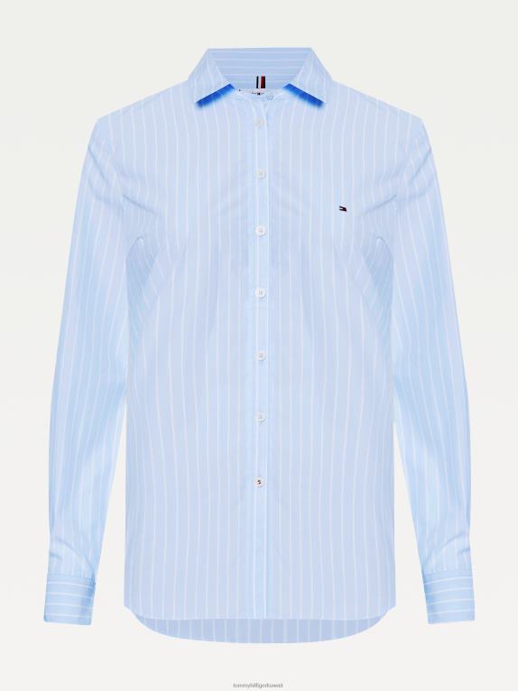 نحن مخططون / كوبنهاجن أزرق Tommy Hilfiger قميص من القطن العضوي بشريط بوبلين مميز 446442425