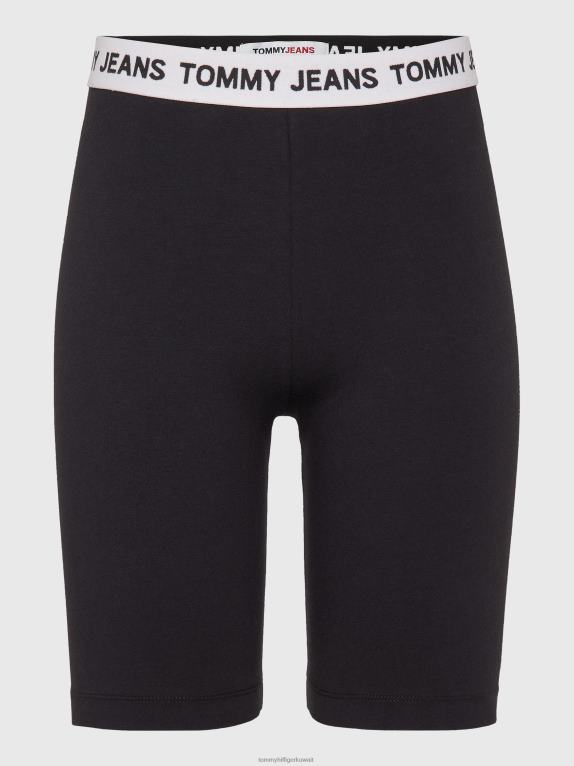 أسود Tommy Hilfiger شورت دورة حزام الخصر الشعار 446442428