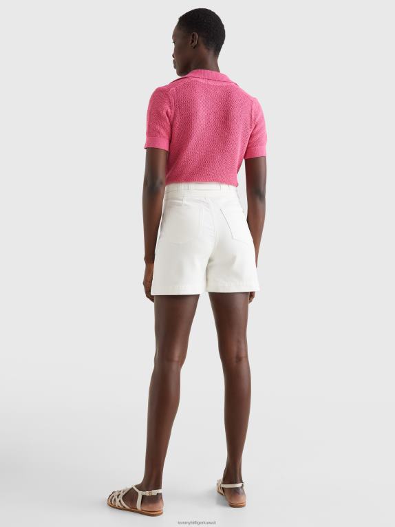 الأبيض البصري Tommy Hilfiger شورت جينز مناسب للارتفاع العالي 446442429