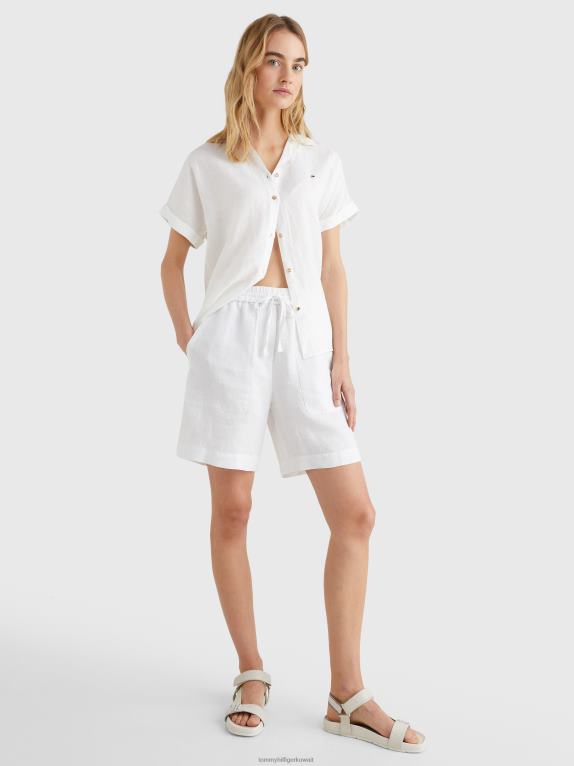 أبيض Tommy Hilfiger قصير من الكتان مريح 446442434