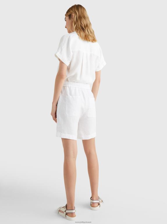 أبيض Tommy Hilfiger قصير من الكتان مريح 446442434