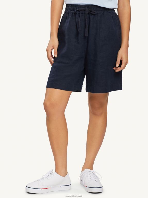 سماء الصحراء Tommy Hilfiger قصير من الكتان مريح 446442436