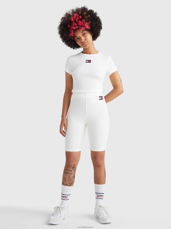 بيج فاتح Tommy Hilfiger شورت دورة منسوج بشارة 446442438