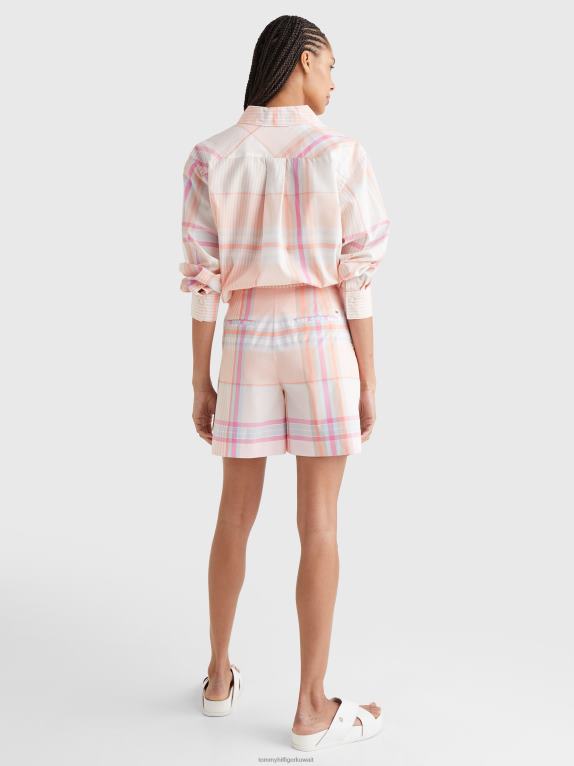 مدراس خفيفة / خوخ غروب الشمس Tommy Hilfiger مدراس تحقق من السراويل القصيرة ذات المقاس المريح 446442445