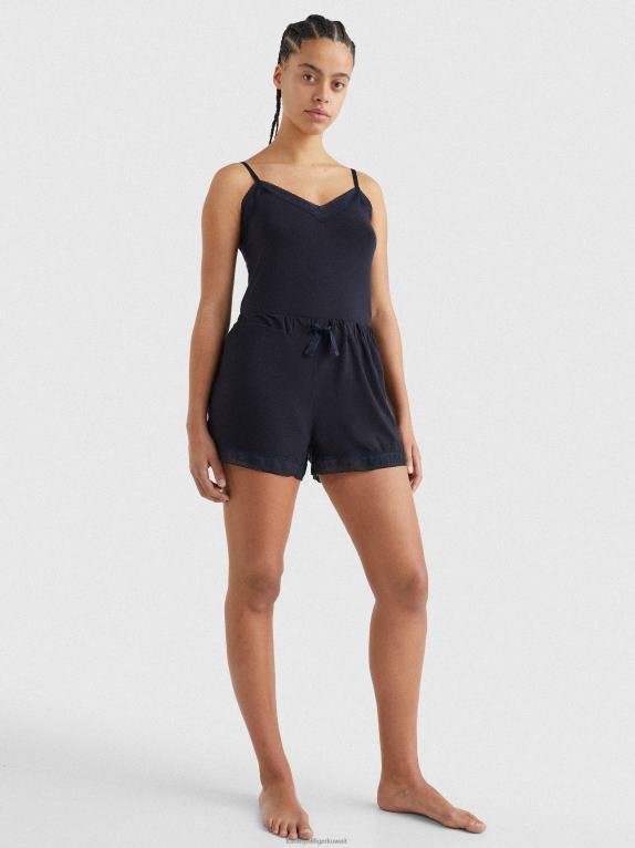 سماء الصحراء Tommy Hilfiger شعار الدانتيل طبقة مزدوجة السراويل 446442457