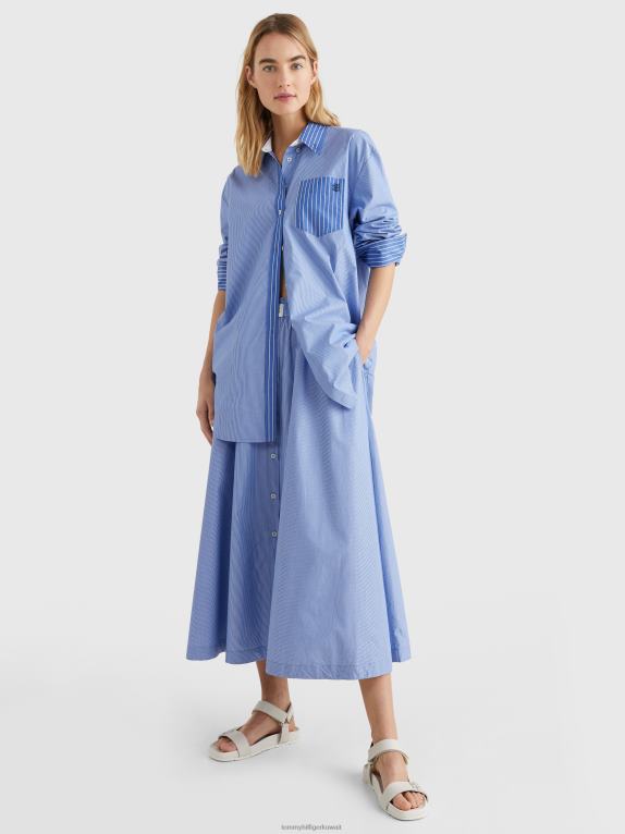 شريط رفيع/أزرق Tommy Hilfiger تنورة ميدي مريحة بشريط 446442490