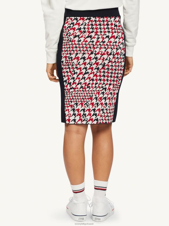 هاوندزتوث ثلاثي الألوان Tommy Hilfiger تنورة قلم رصاص بطول الركبة 446442496