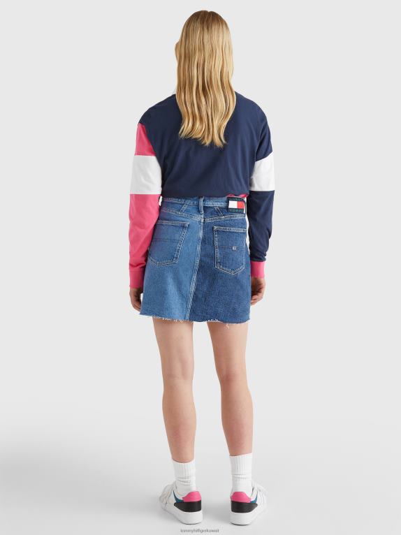 ضوء الدنيم Tommy Hilfiger تنورة من الدنيم المعاد تدويره بلونين 446442501