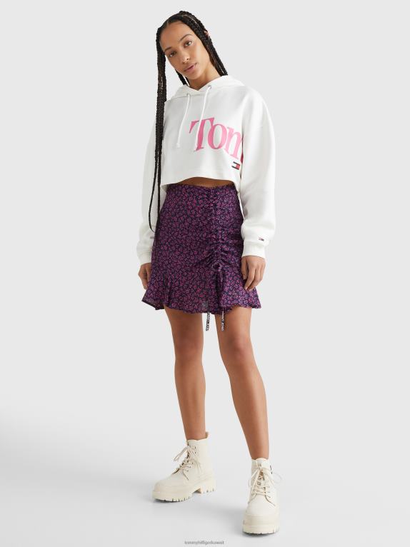 بيج فاتح Tommy Hilfiger هوديس بشعار ملفوف وقص فائق 446442506