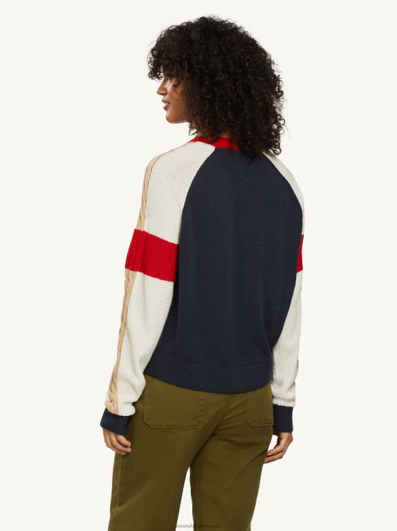قرمزي عميق/متعدد Tommy Hilfiger سترة شعار متعددة الألوان 446442524