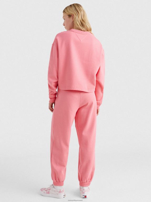 وردة الحديقة Tommy Hilfiger سويت شيرت قصير بشعار الماركة معاد تدويره 446442543