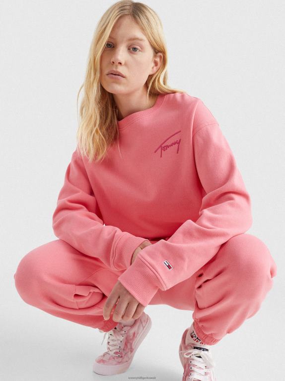 وردة الحديقة Tommy Hilfiger سويت شيرت قصير بشعار الماركة معاد تدويره 446442543