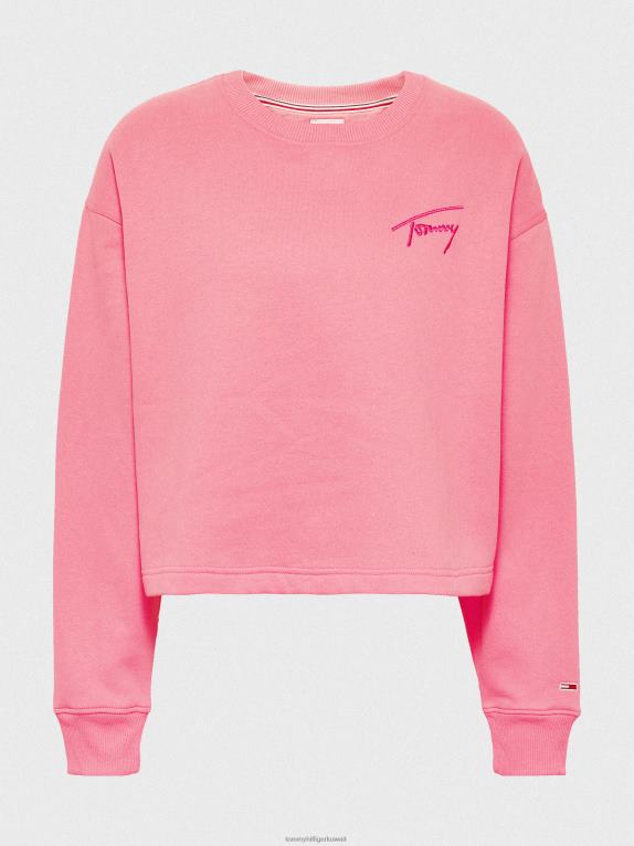 وردة الحديقة Tommy Hilfiger سويت شيرت قصير بشعار الماركة معاد تدويره 446442543