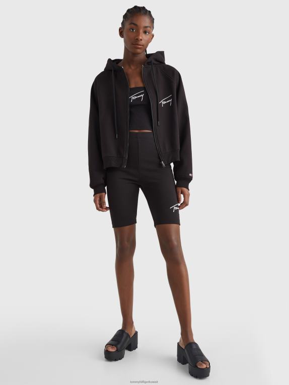 أسود Tommy Hilfiger هوديي يشبه الصندوق بسحاب من خلال التوقيع 446442544