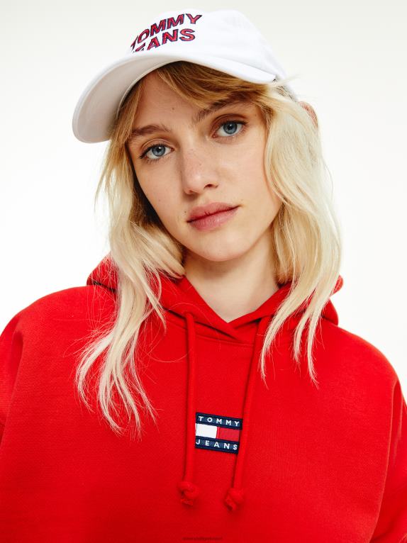 قرمزي عميق Tommy Hilfiger هوديي بشارة مركزية 446442546