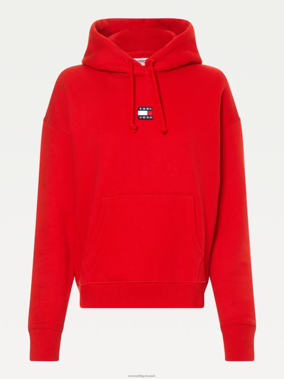 قرمزي عميق Tommy Hilfiger هوديي بشارة مركزية 446442546