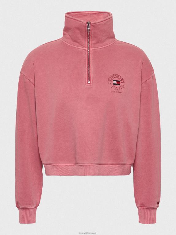 وردة الحديقة Tommy Hilfiger سويت شيرت بسحاب ربع مريح 446442548