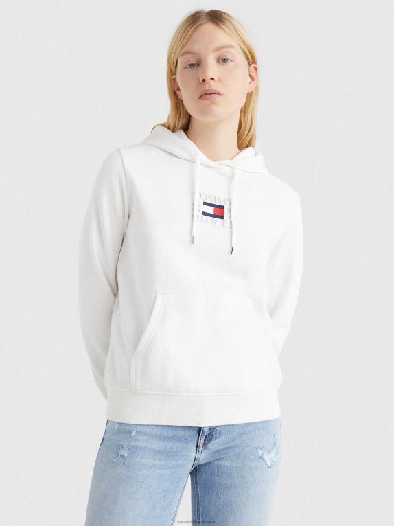 بيج فاتح Tommy Hilfiger هوديي بتطريز الشعار 446442553