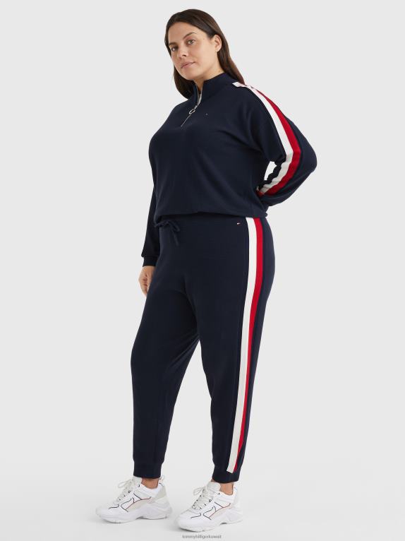 سماء الصحراء Tommy Hilfiger سترة منحنية بنصف سحاب وقصة عادية 446442566