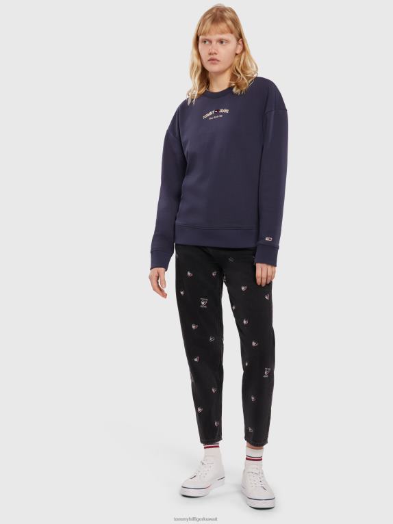 البحرية الشفق Tommy Hilfiger رقبة دائرية بشعار مريح وخالي من الزمن 446442588