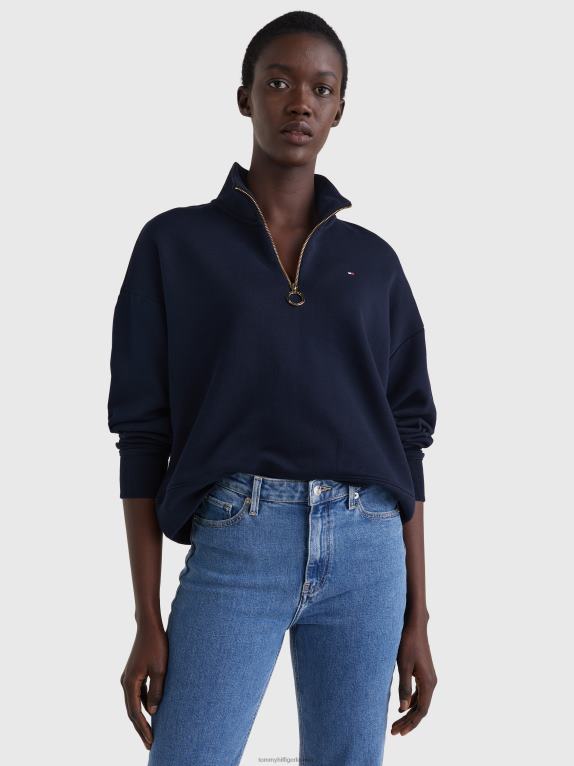 سماء الصحراء Tommy Hilfiger سترة مريحة بنصف سحاب 446442590