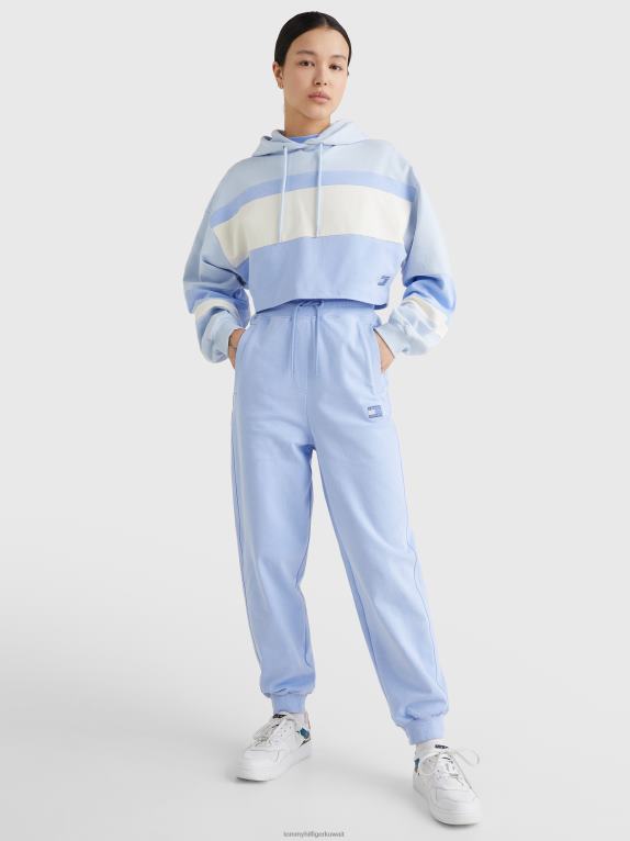 الأزرق المعتدل Tommy Hilfiger هوديس قصيرة متباينة الألوان مع شعار 446442593