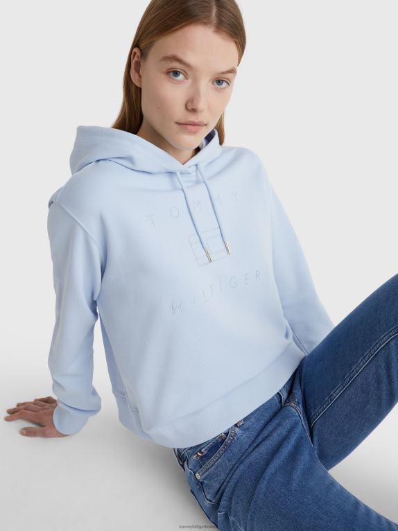 أزرق منسم Tommy Hilfiger هوديي بتطريز شعار معدني 446442598