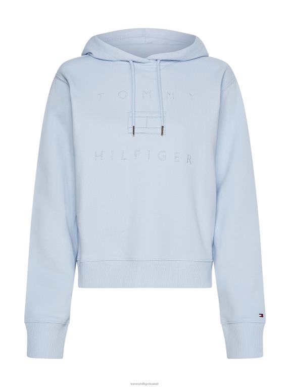 أزرق منسم Tommy Hilfiger هوديي بتطريز شعار معدني 446442598