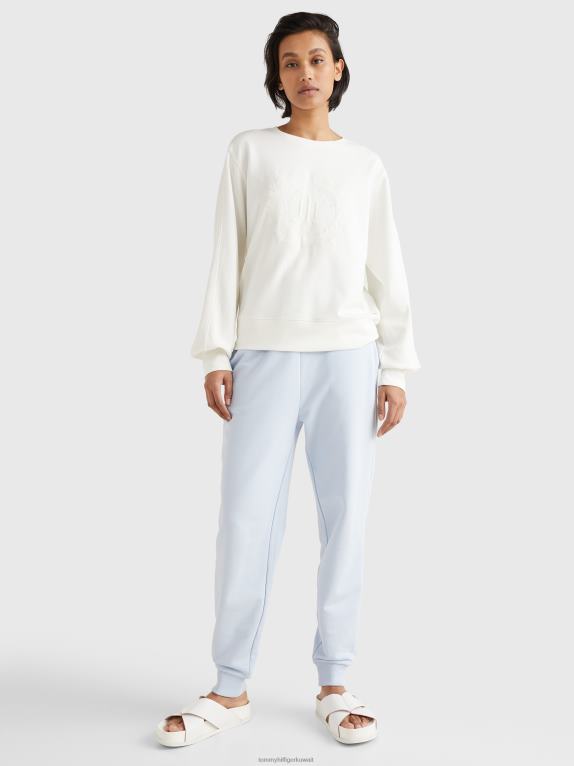 بيج فاتح Tommy Hilfiger سترة بتطريز قمة مريحة 446442604