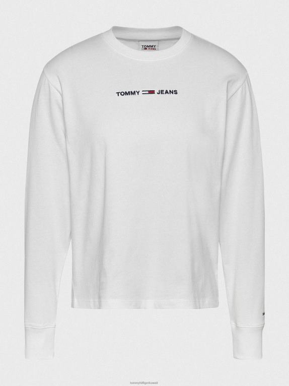 أبيض Tommy Hilfiger تي شيرت أساسي بأكمام طويلة 446442607