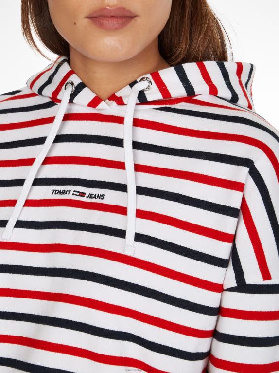 قرمزي عميق/متعدد Tommy Hilfiger هوديي خطي صغير 446442609