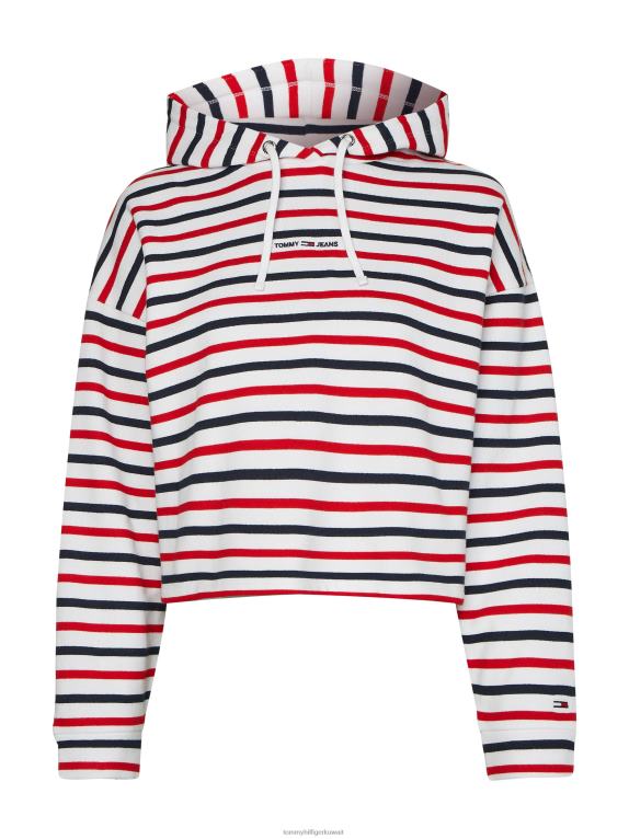 قرمزي عميق/متعدد Tommy Hilfiger هوديي خطي صغير 446442609