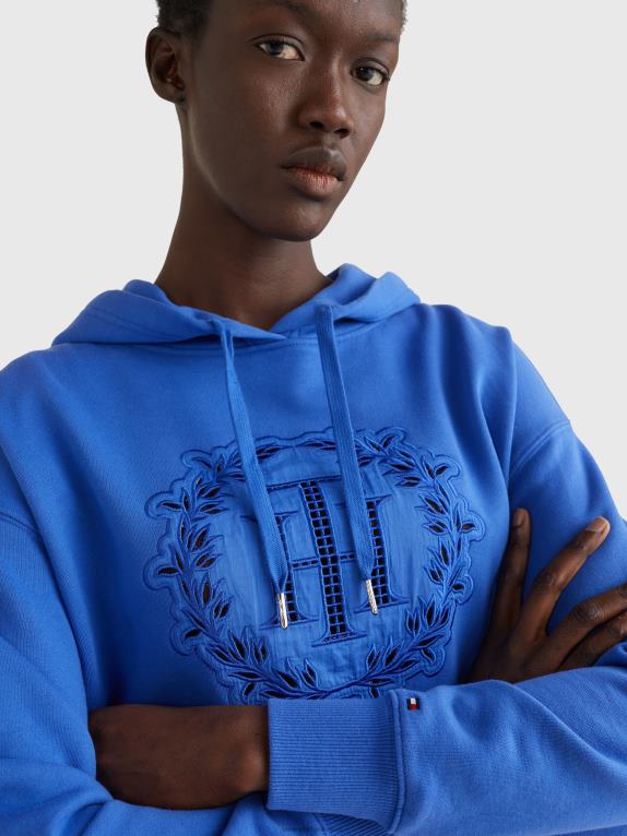 فيرونا الأزرق Tommy Hilfiger هودي بقصّة مريحة وأبليكة مونوغرام 446442626