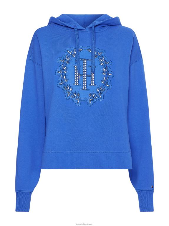 فيرونا الأزرق Tommy Hilfiger هودي بقصّة مريحة وأبليكة مونوغرام 446442626