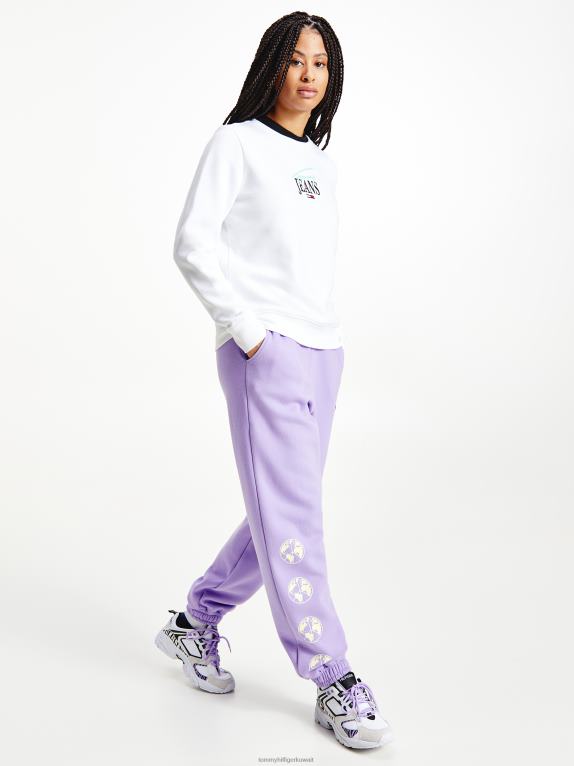 أبيض Tommy Hilfiger تيشيرت برقبة دائرية وشعار أساسي 446442637