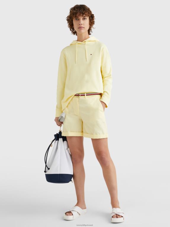 خلطة ليمون Tommy Hilfiger سترة بغطاء رأس من القطن العضوي بمقاس عادي 446442642