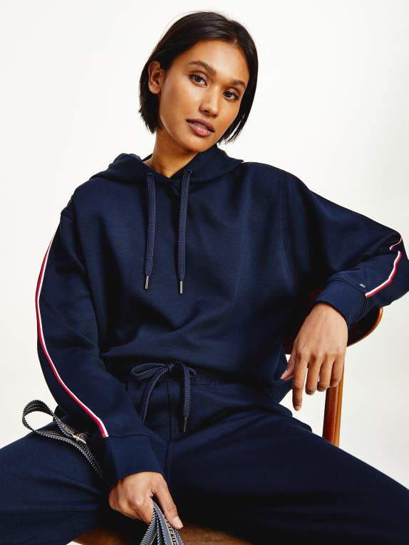 سماء الصحراء Tommy Hilfiger هوديي بشريط توقيع متشابك 446442644