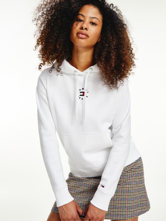 أبيض Tommy Hilfiger هوديي بتطريز الشعار 446442658