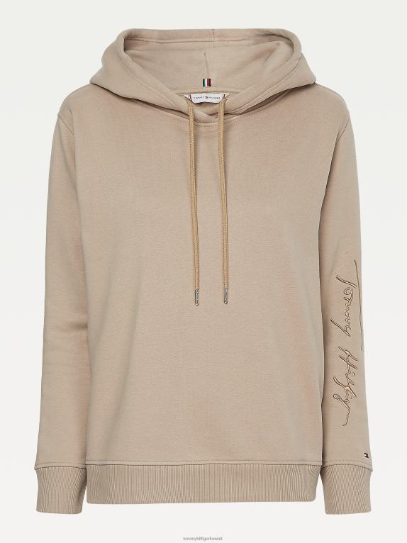 اللون البيج Tommy Hilfiger هوديي بتطريز شعار التوقيع 446442666