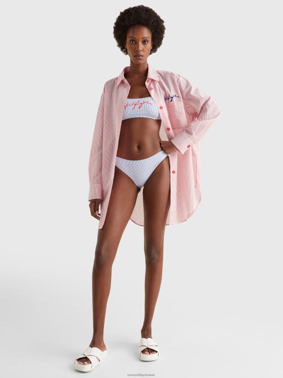 شريط إيثاكا الأزرق Tommy Hilfiger قطعة بيكيني سفلية ملفوفة بشعار الماركة 446442668