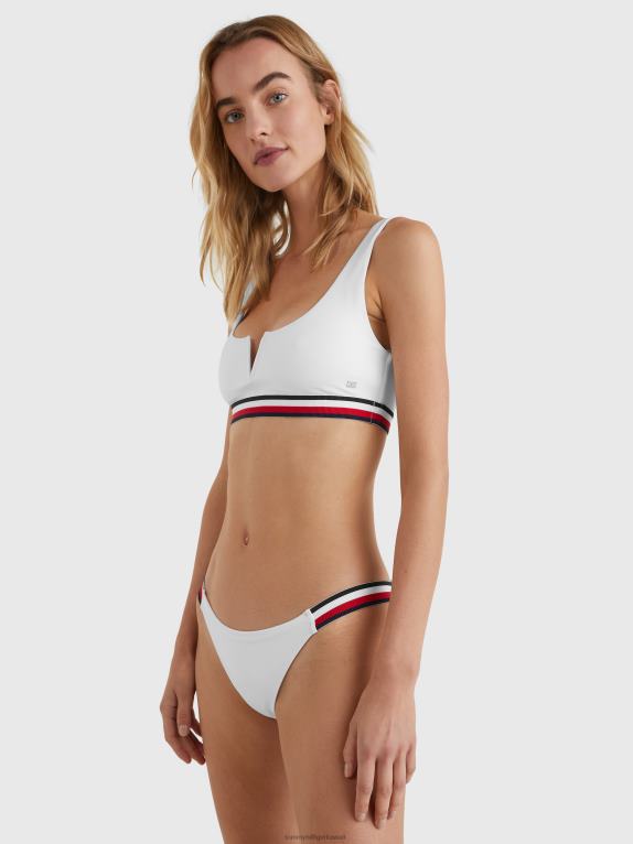 أبيض Tommy Hilfiger جزء سفلي بيكيني مضلع مميز 446442676