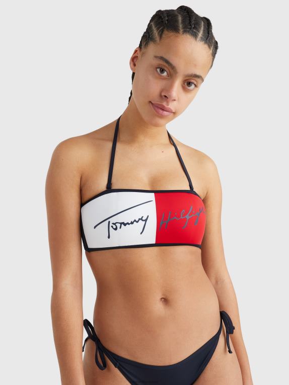 سماء الصحراء Tommy Hilfiger قطعة بيكيني علوية تحمل شعار العلامة التجارية 446442688