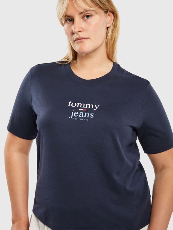 البحرية الشفق Tommy Hilfiger منحنى شعار أساسي تي شيرت 446442704